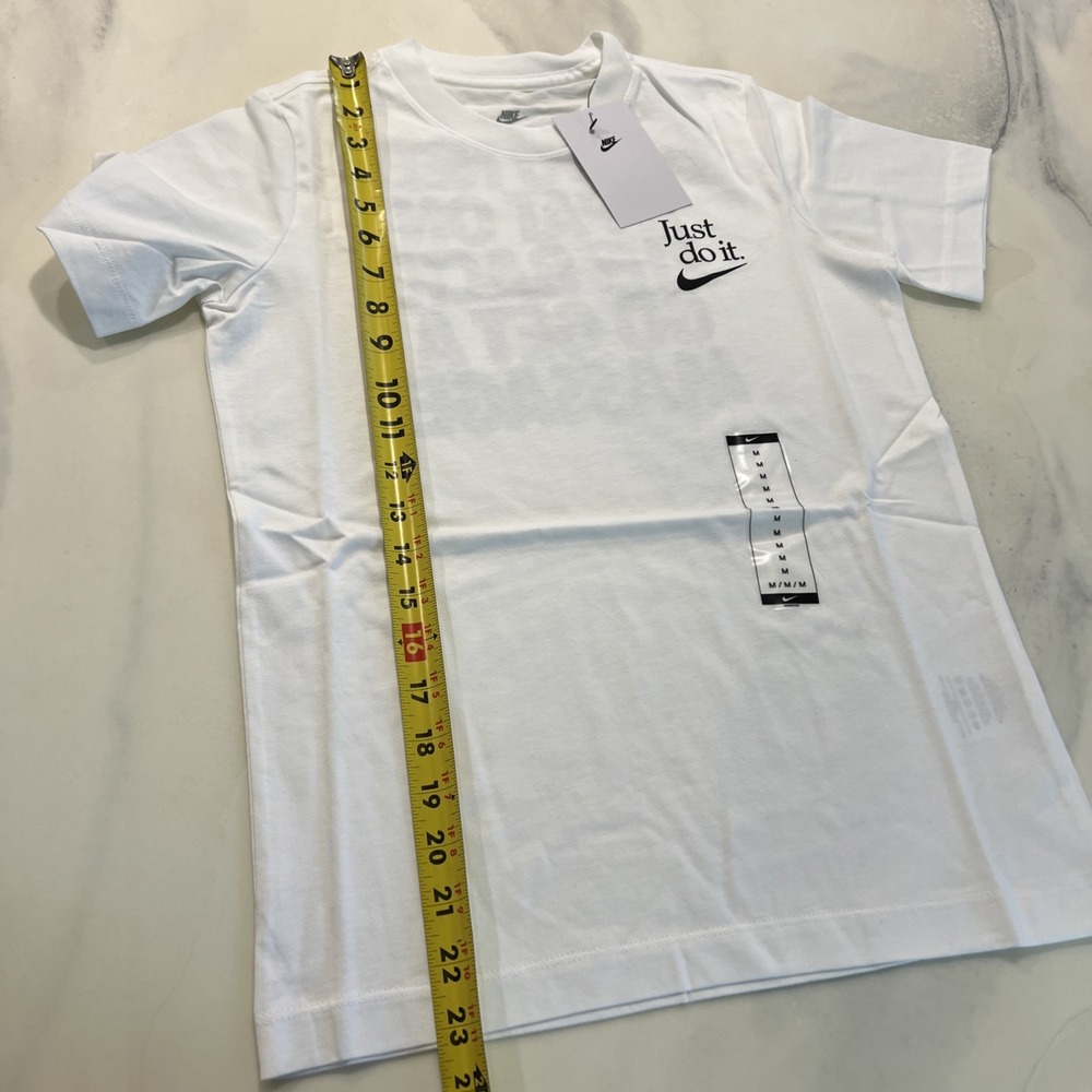 Nike Kids Just Do It T-shirt White Size Medium Back Print Nike Exclusive Promo - Picture 8 of 9